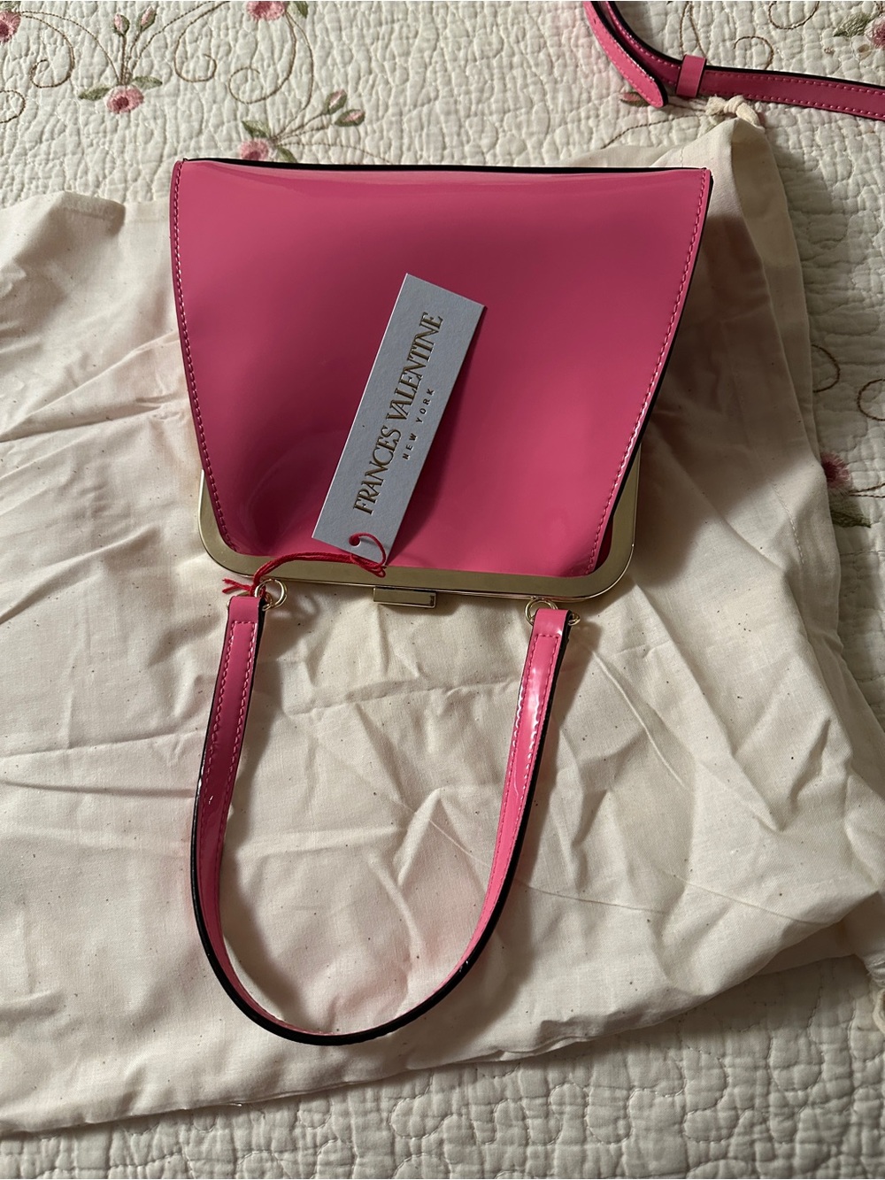 Frances Valentine Bright Pink Leather Mini Top-Handle Bag